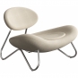 Woud - Meadow Lounge Stuhl Stahlrahmen verchromt Creme (Sisu 0105)
