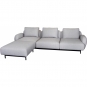 Cane-line - Aura Sofa 3-Sitzer mit niedrigen Armlehnen & Chaise Longue rechts Hellgrau (Essence)