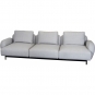 Cane-line - Aura Sofa 3-Sitzer mit niedrigen Armlehnen Hellgrau (Essence)