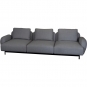 Cane-line - Aura Sofa 3-Sitzer mit niedrigen Armlehnen Dunkelgrau (Ambience)