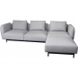 Cane-line - Aura Sofa 3-Sitzer mit hohen Armlehnen & Chaise Longue rechts Hellgrau (Essence)