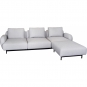 Cane-line - Aura Sofa 3-Sitzer mit niedrigen Armlehnen & Chaise Longue links Hellgrau (Ambience)