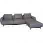 Cane-line - Aura Sofa 3-Sitzer mit niedrigen Armlehnen & Chaise Longue links Dunkelgrau (Ambience)