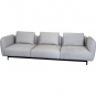 Cane-line - Aura Sofa 3-Sitzer mit hohen Armlehnen Hellgrau (Essence)