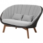 Cane-line - Peacock Sofa 2-Sitzer Dunkelgrau (Soft Rope) | Hellgrau (Focus)