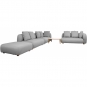 Cane-line - Capture Ecksofa mit Tisch, Pouf  & Chaise Longue Hellgrau