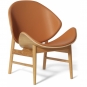 Warm Nordic - The Orange Loungesessel Komplett gepolstert Cognac Challenger 046 (Gestell: Eiche geölt)