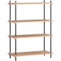 Moebe - Shelving System s.115.1.A Regal, Einfach Eiche/Schwarz