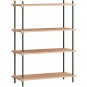 Moebe - Shelving System s.115.1.A Regal, Einfach Eiche/Tannengrün