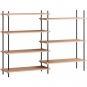 Moebe - Shelving System s.115.2.A Regal, Doppelt Eiche/Schwarz