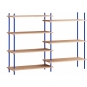 Moebe - Shelving System s.115.2.A Regal, Doppelt Eiche/Tiefblau