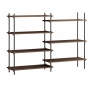 Moebe - Shelving System s.115.2.A Regal, Doppelt Eiche geräuchert/Schwarz
