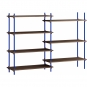 Moebe - Shelving System s.115.2.A Regal, Doppelt Eiche geräuchert/Tiefblau