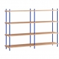 Moebe - Shelving System s.115.2.B Regal, Doppelt Eiche/Tiefblau