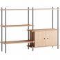 Moebe - Shelving System s.115.2.C Regal, Doppelt Eiche/Schwarz