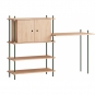 Moebe - Shelving System s.115.2.D Regal, Doppelt Eiche/Kieferngrün