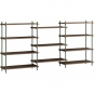 Moebe - Shelving System s.115.3.A Regal, Dreifach Eiche geräuchert/Kieferngrün