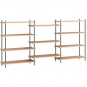 Moebe - Shelving System s.115.3.A Regal, Dreifach Eiche/Kieferngrün