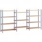 Moebe - Shelving System s.115.3.A Regal, Dreifach Eiche/Tiefblau