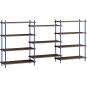 Moebe - Shelving System s.115.3.A Regal, Dreifach Eiche geräuchert/Tiefblau