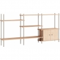 Moebe - Shelving System s.115.3.B Regal, Dreifach Eiche/Warmes Grau