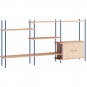 Moebe - Shelving System s.115.3.B Regal, Dreifach Eiche/Tiefblau