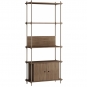 Moebe - Shelving System s.200.1.B Regal, Einfach Eiche geräuchert/Warmes Grau