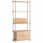 Moebe - Shelving System s.200.1.B Regal, Einfach Eiche/Warmes Grau