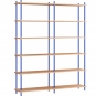 Moebe - Shelving System s.200.2.B Regal, Doppelt Eiche/Tiefblau