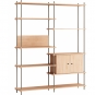 Moebe - Shelving System s.200.2.C Regal, Doppelt Eiche/Warmes Grau