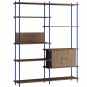 Moebe - Shelving System s.200.2.C Regal, Doppelt Eiche geräuchert/Tiefblau