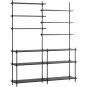 Moebe - Shelving System s.200.2.D Regal, Doppelt Schwarz/Schwarz
