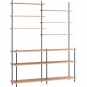 Moebe - Shelving System s.200.2.D Regal, Doppelt Eiche/Schwarz