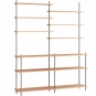 Moebe - Shelving System s.200.2.D Regal, Doppelt Eiche/Warmes Grau