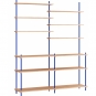 Moebe - Shelving System s.200.2.D Regal, Doppelt Eiche/Tiefblau