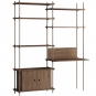 Moebe - Shelving System s.200.2.E Regal, Doppelt Eiche geräuchert/Warmes Grau