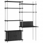 Moebe - Shelving System s.200.2.E Regal, Doppelt Schwarz / Edelstahl