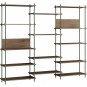 Moebe - Shelving System s.200.3.A Regal, Dreifach Eiche geräuchert/Kieferngrün