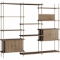 Moebe - Shelving System s.200.3.B Regal, Dreifach Eiche geräuchert/Warmes Grau