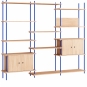 Moebe - Shelving System s.200.3.B Regal, Dreifach Eiche/Tiefblau