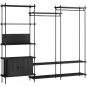 Moebe - Shelving System s.200.3.C Regal, Dreifach Schwarz/Schwarz