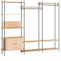 Moebe - Shelving System s.200.3.C Regal, Dreifach Eiche/Kieferngrün