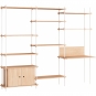 Moebe - Shelving System s.200.3.D Regal, Dreifach Eiche/Weiß