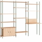 Moebe - Shelving System s.200.3.D Regal, Dreifach Eiche/Kieferngrün