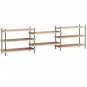 Moebe - Shelving System s.65.3.A Regal, Dreifach Eiche/Kieferngrün