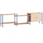 Moebe - Shelving System s.65.3.B Regal, Dreifach Eiche/Tiefblau
