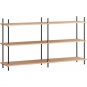 Moebe - Shelving System s.85.2.B Regal, Doppelt Eiche/Schwarz
