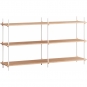 Moebe - Shelving System s.85.2.B Regal, Doppelt Eiche/Weiß