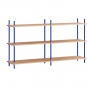 Moebe - Shelving System s.85.2.B Regal, Doppelt Eiche/Tiefblau