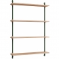 Moebe - Wall Shelving ws.115.1 Wandregal, Einfach Eiche/Kieferngrün